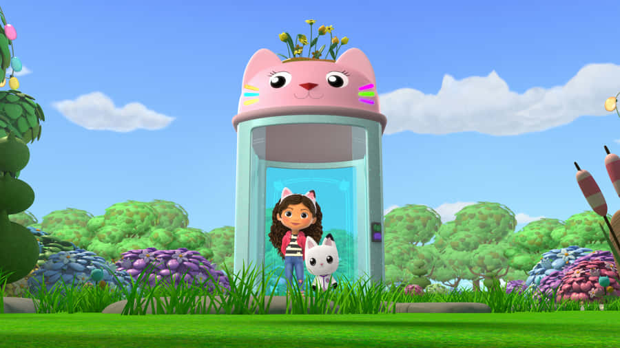 Gabbyand Pandyin Dollhouse Elevator Wallpaper