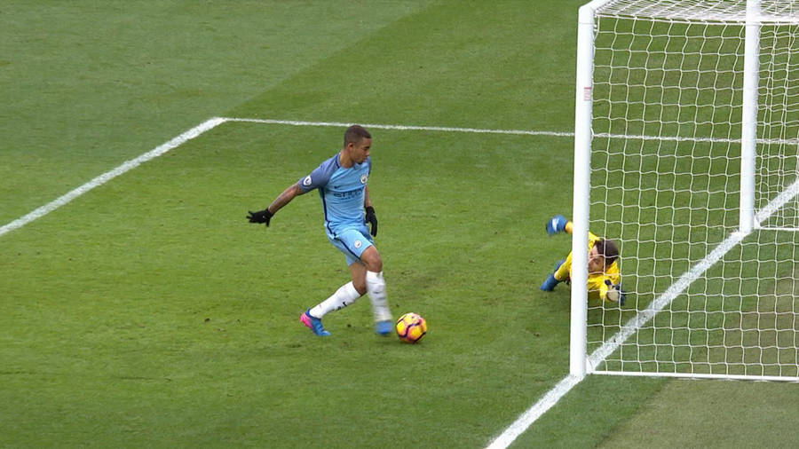 Gabriel Jesus Ready To Score Goal Wallpaper