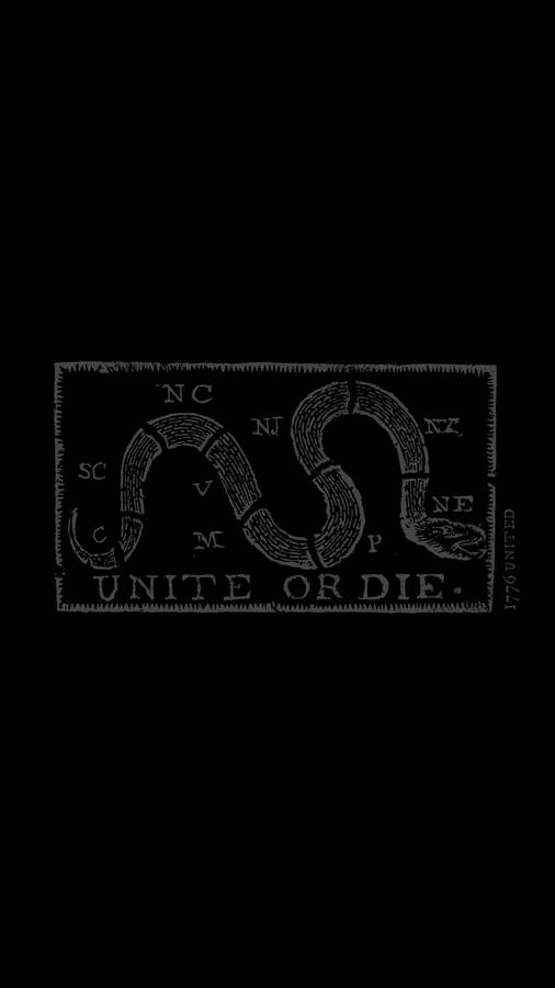 Gadsden Flag Black Portrairt Snake Design Wallpaper