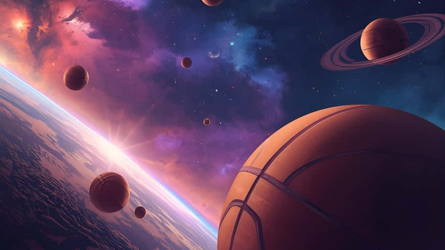 Galaxy Basketball Adventure Wallpaper