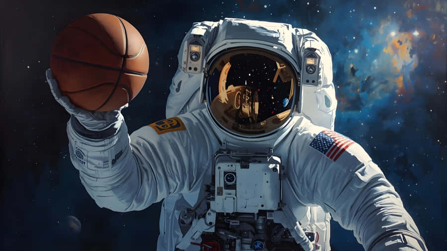 Galaxy Basketball Astronaut Wallpaper