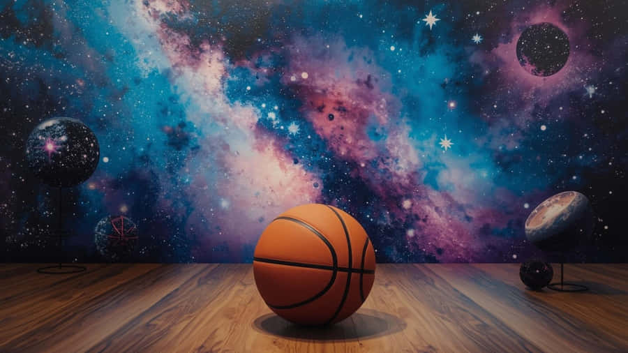 Galaxy Basketball Court Wallpaper