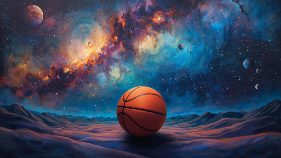 Galaxy Basketball Dreamscape Wallpaper
