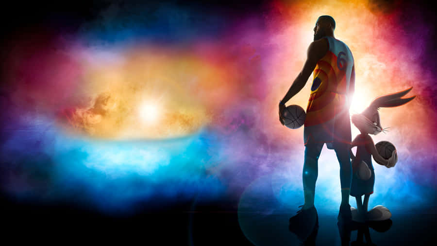 Galaxy Basketball Players Silhouettes Wallpaper
