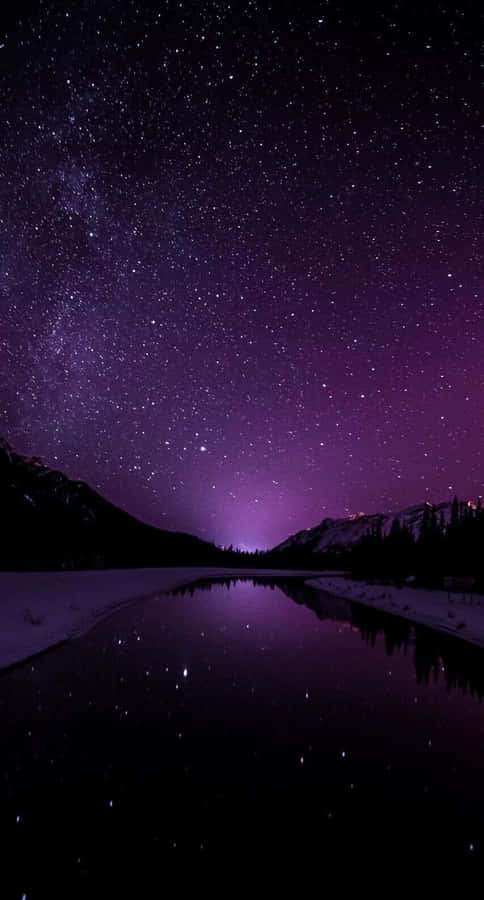 Galaxy Sky Black And Pink Wallpaper