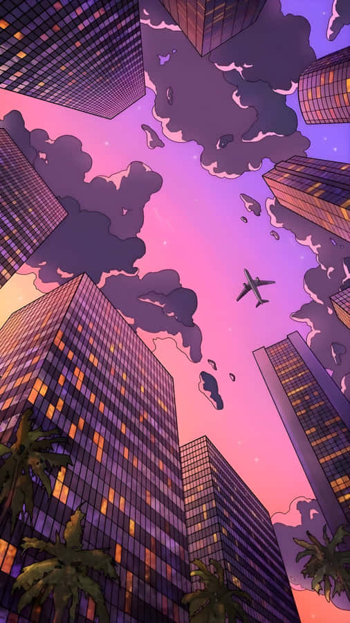 Galaxy Z Flip 7 Urban Sunset View Wallpaper