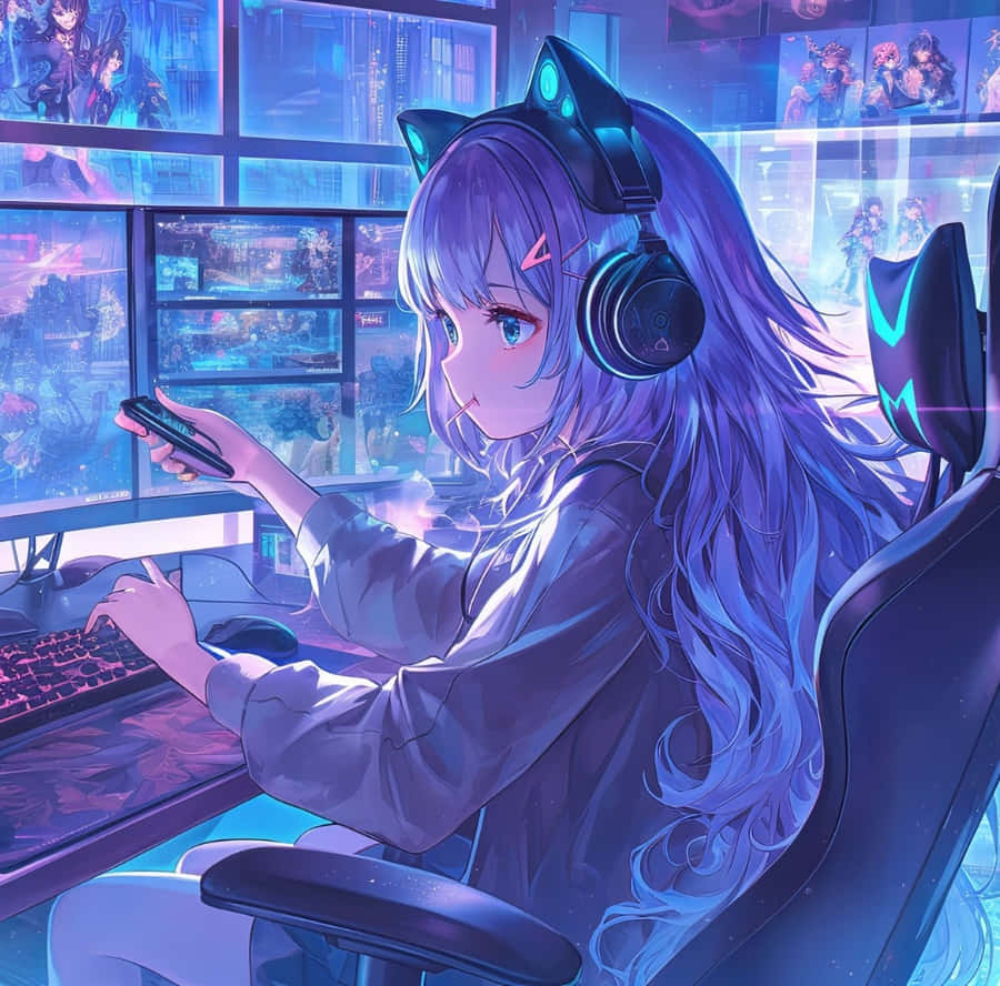 Gamer Girl Anime Pfp Wallpaper