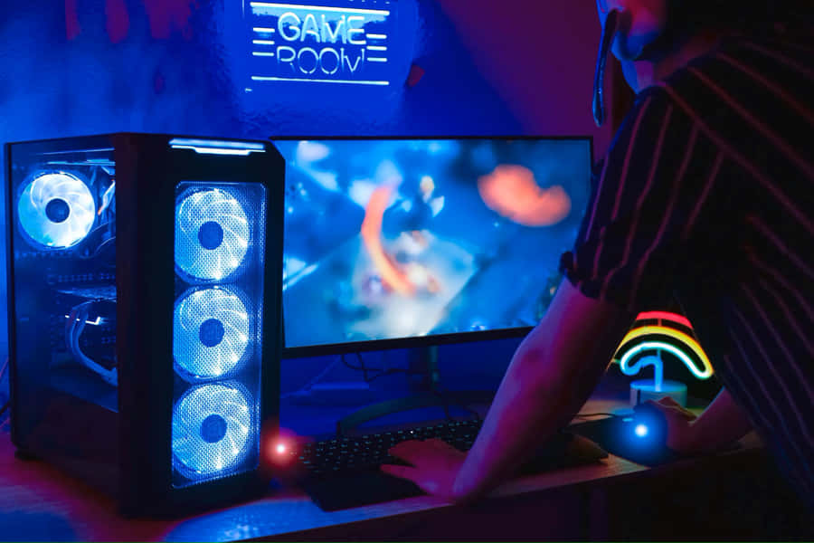 Gamer Streaming Setup Night Wallpaper
