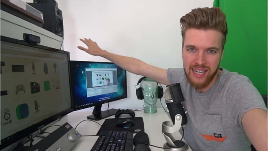 Gamer Youtuber Studio Setup Wallpaper
