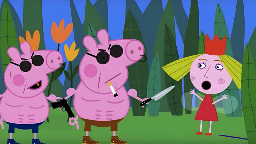 Gangster Peppa Pig Encounter Wallpaper
