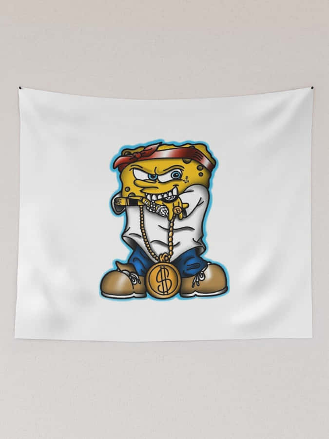 Gangster Spongebob Illustration Wallpaper