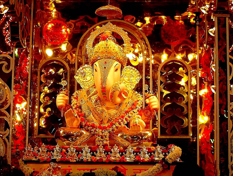 Ganpati Hd Warm Light Wallpaper