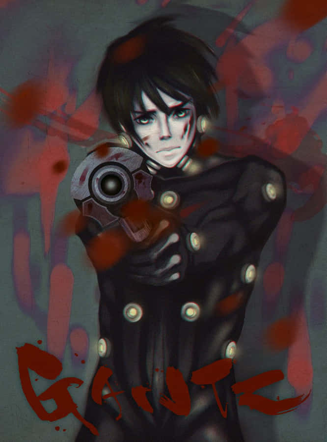Gantz Anime Kei Kurono With Gun Wallpaper