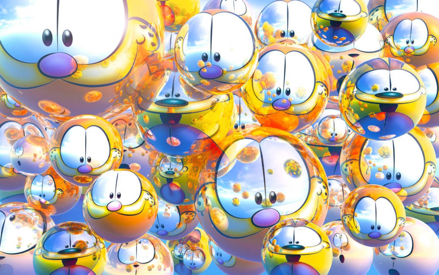 Garfield Metallic Balloons Wallpaper