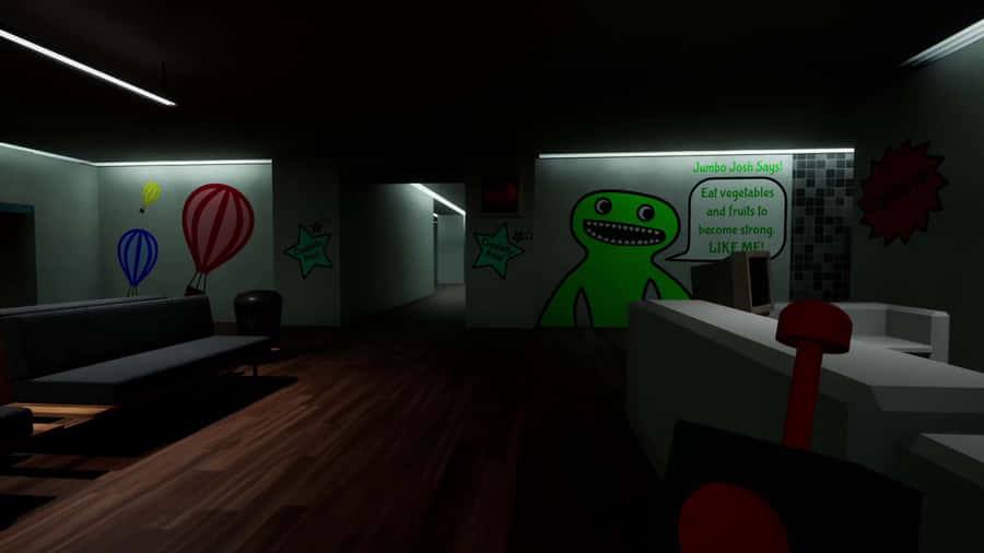 Gartenof Banban Dark Corridorwith Character Poster Wallpaper