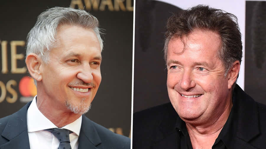 Gary Lineker And Piers Morgan Engaged In A Friendly Conversation Wallpaper