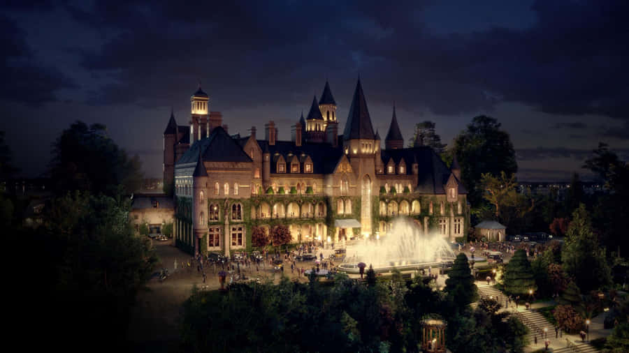 Gatsby Mansion At Night Wallpaper