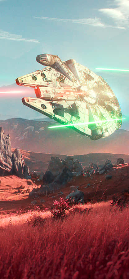 Geared Up For Interstellar Travel Aboard The Millenium Falcon Wallpaper