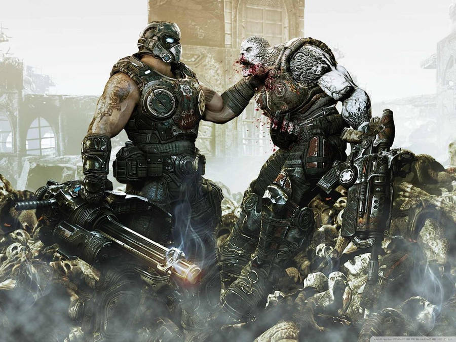 Gears Of War Monster Fight Wallpaper