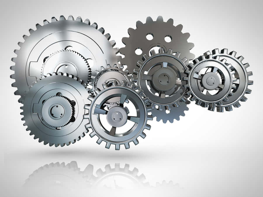 Gears On A White Background Wallpaper