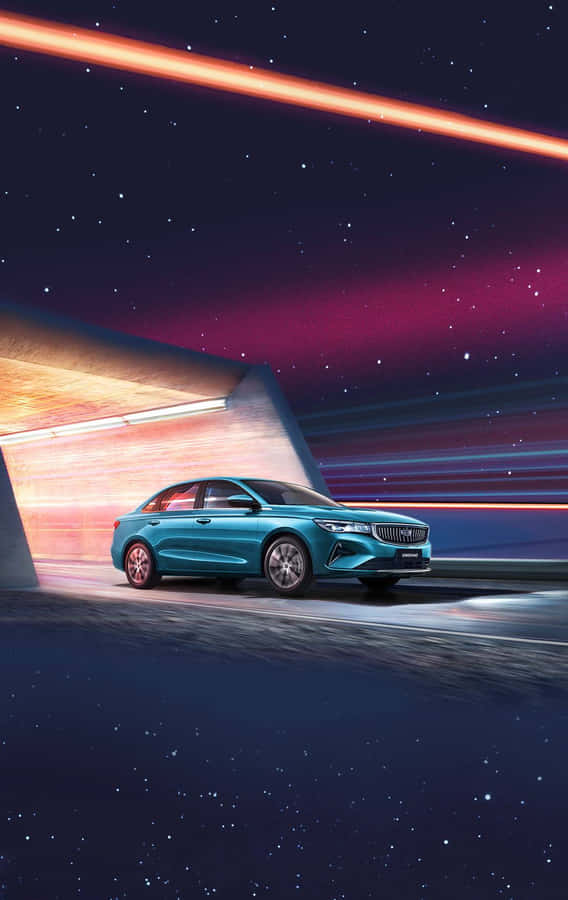 Geely Emgrand Speeding Under Starry Sky Wallpaper