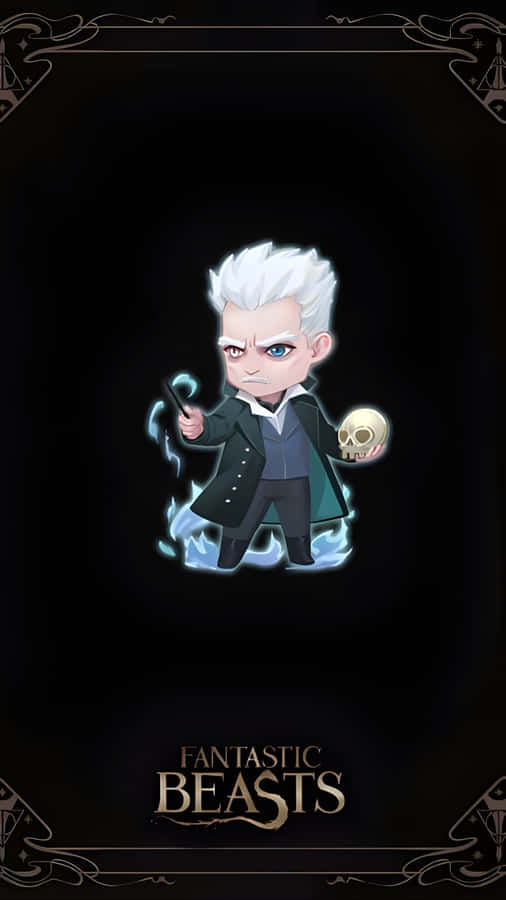 Gellert Grindelwald Chibi Character Wallpaper