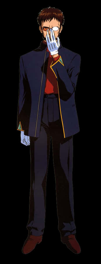 Gendo Ikari - Nerv Commander Strategizing For Humanity's Future Wallpaper