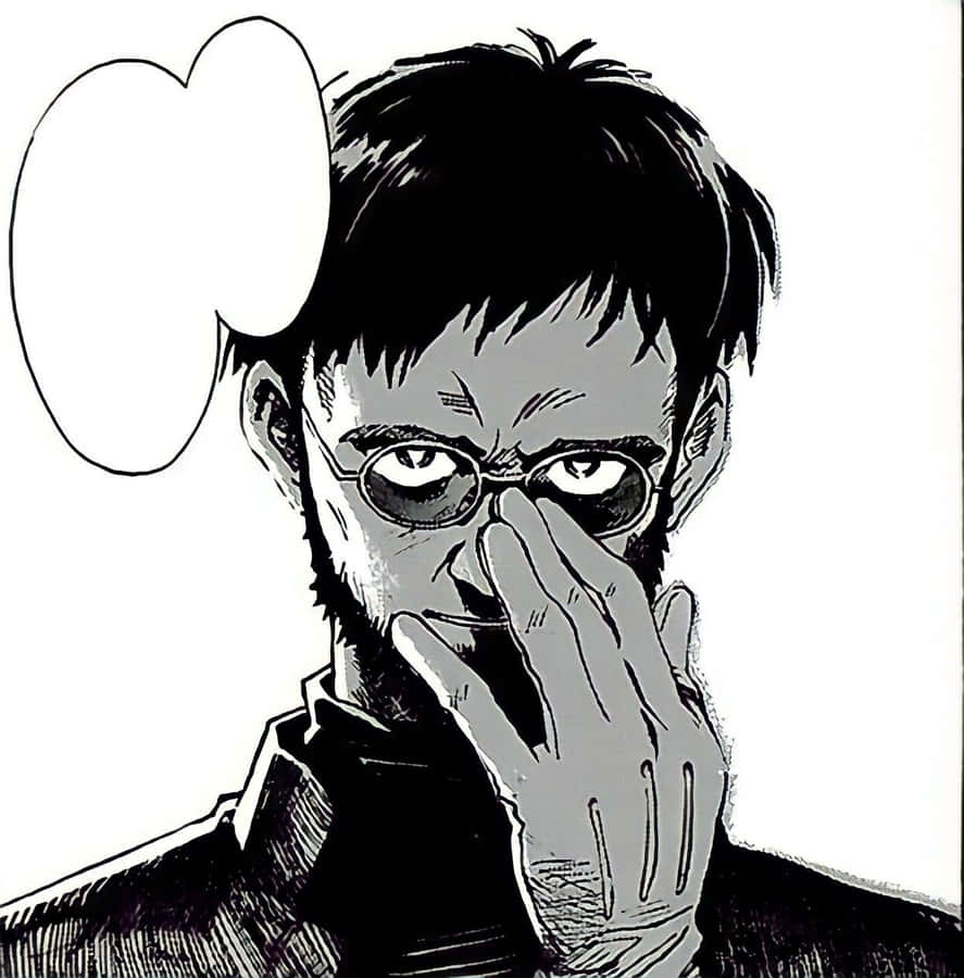 Gendo Ikari Posing In Nerv Headquarter Wallpaper