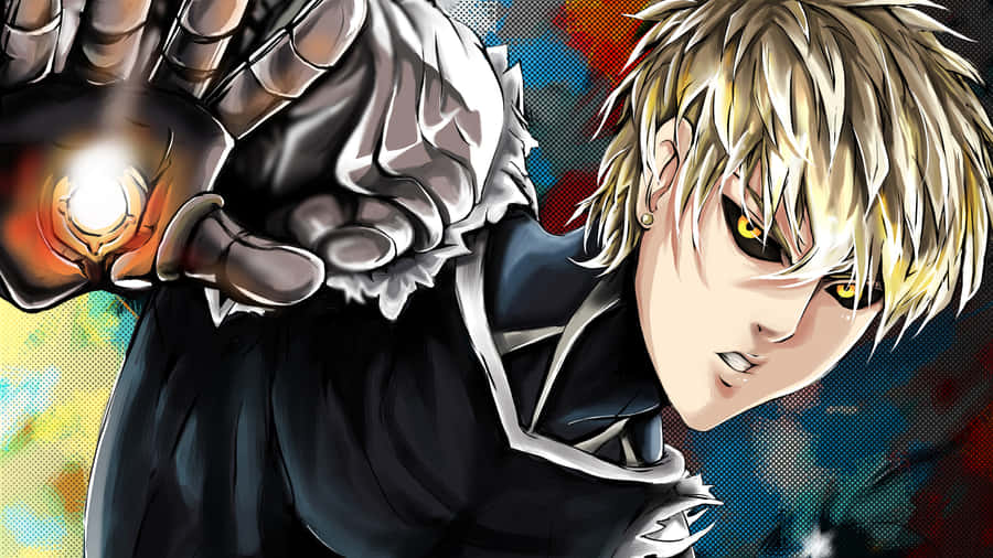 Genos - A Mighty Hero Standing Strong And Determined Wallpaper