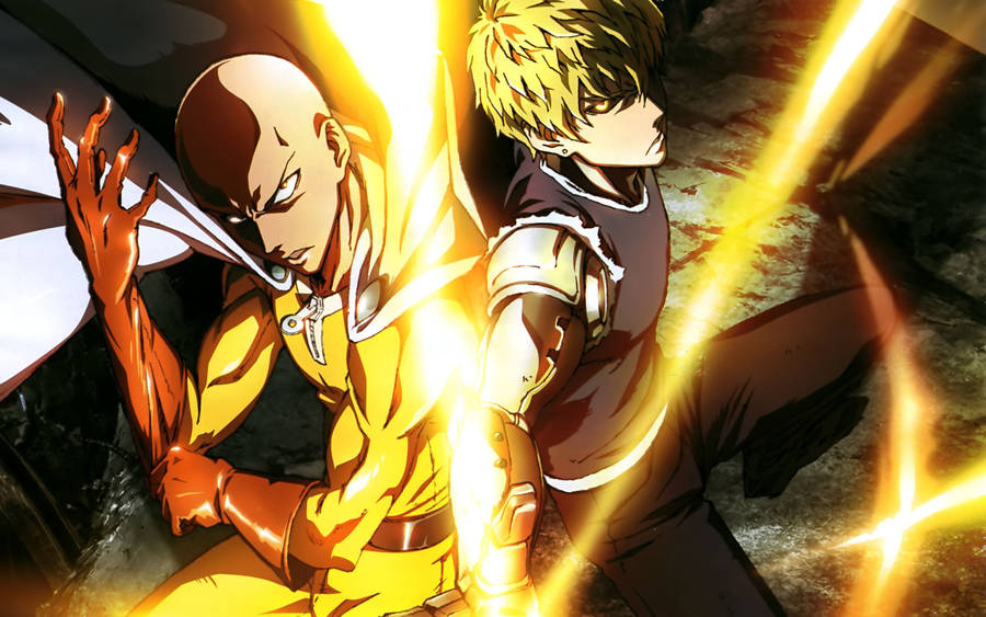 Genos Protects Saitama, The One Punch Man Wallpaper