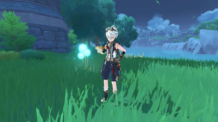 Genshin Impact's Adventurer, Bennett, Ready For Action Wallpaper