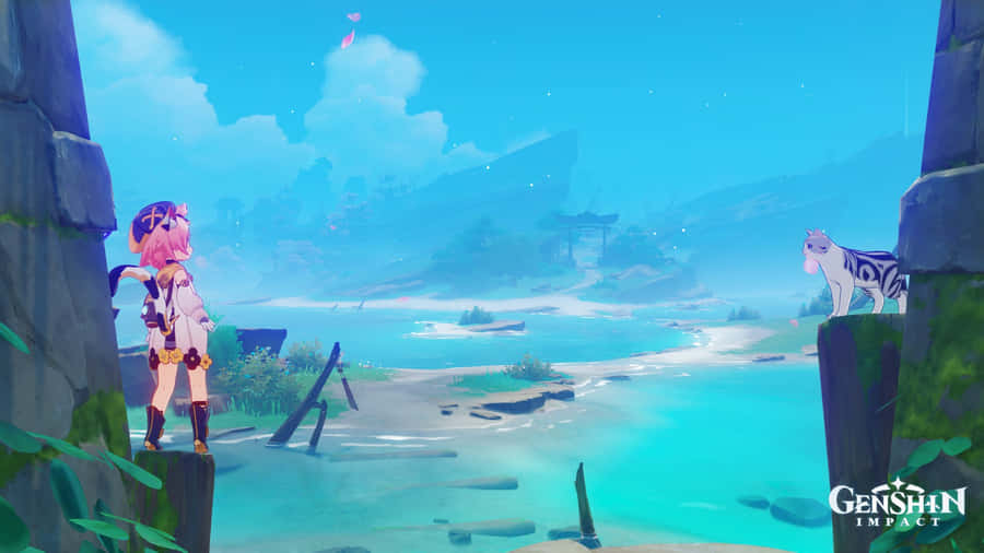 Genshin Impact's Diona In Action Wallpaper