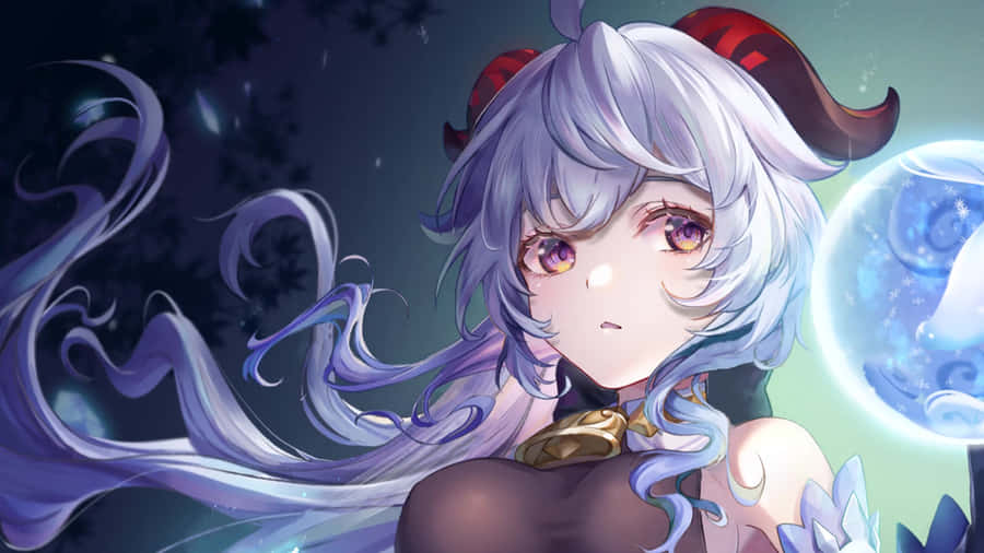 Genshin Impact's Ganyu In An Enchanted Forest Wallpaper