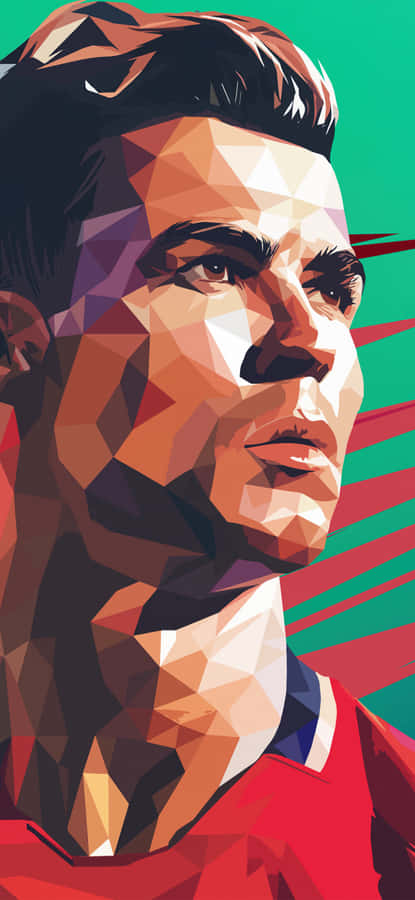 Geometric Art Soccer Player Wallpaper