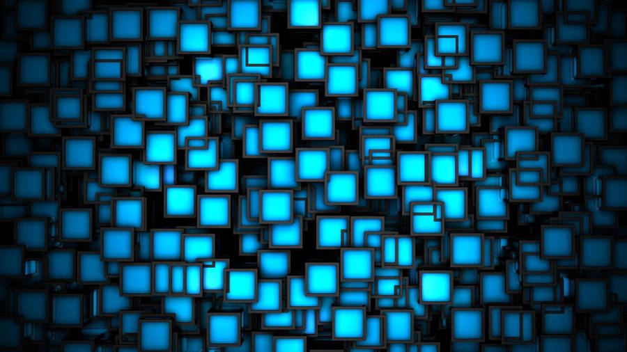 Geometric Pattern Of Blue Squares And Black Background Wallpaper