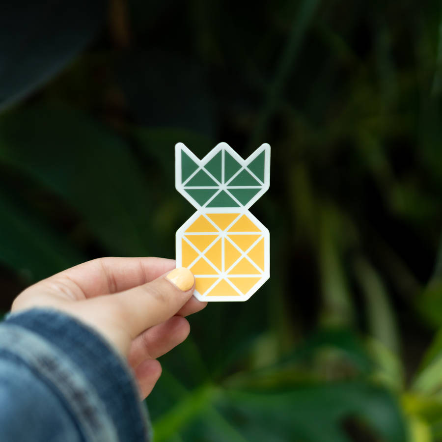 Geometric Styled Pineapple Sticker Wallpaper