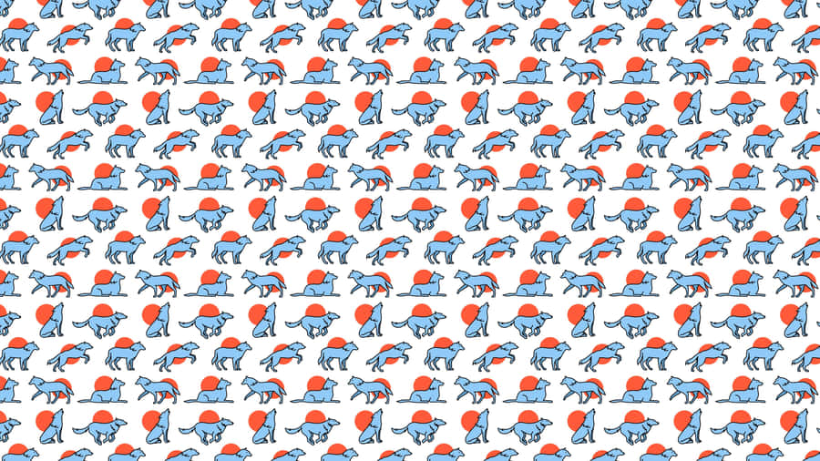 Geometric Wolf Pattern In Grayscale Wallpaper