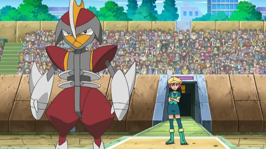 Georgia And Bisharp Pokemon Battle Wallpaper