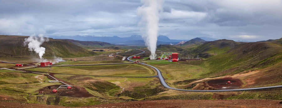 Geothermal_ Power_ Plant_ Landscape Wallpaper
