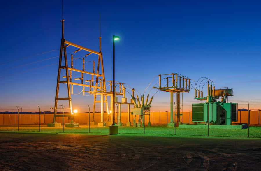 Geothermal Power Substationat Dusk Wallpaper