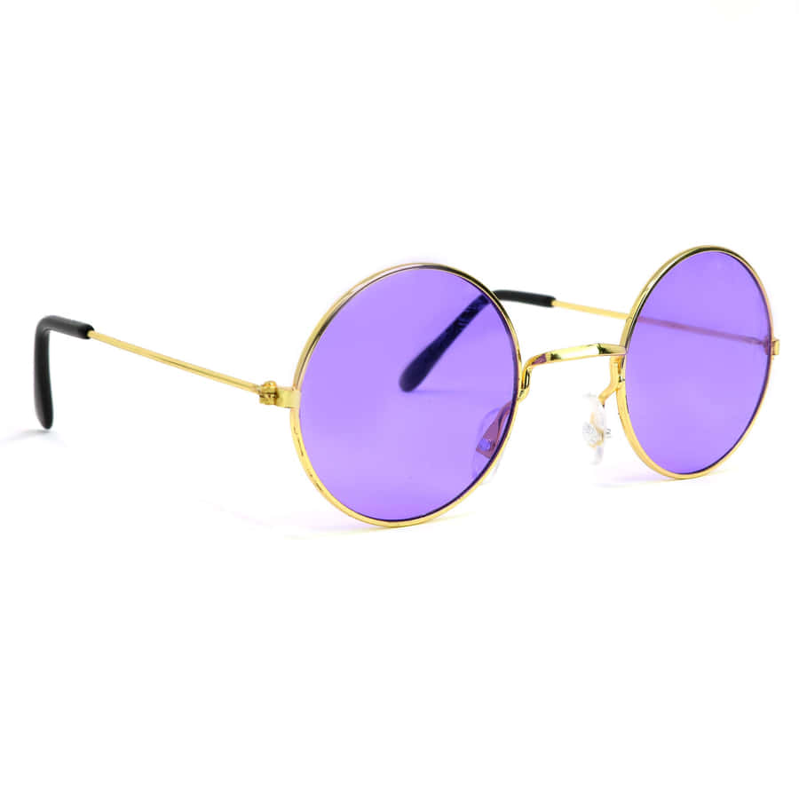 Get Noticed By The Beach In Your Stylishly Cool Purple Sunglasses Wallpaper