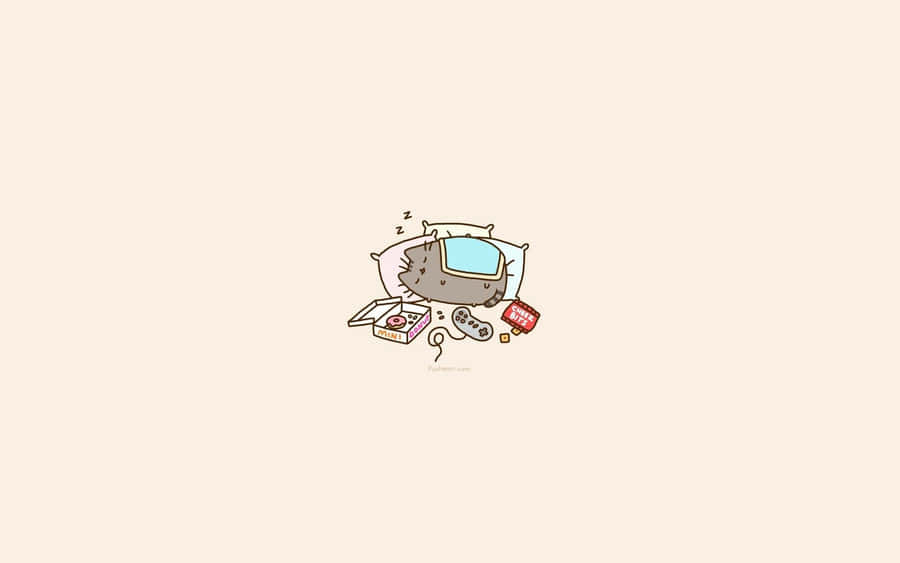 Get Productive And Stay Cute With The 'pusheen Pc'! Wallpaper