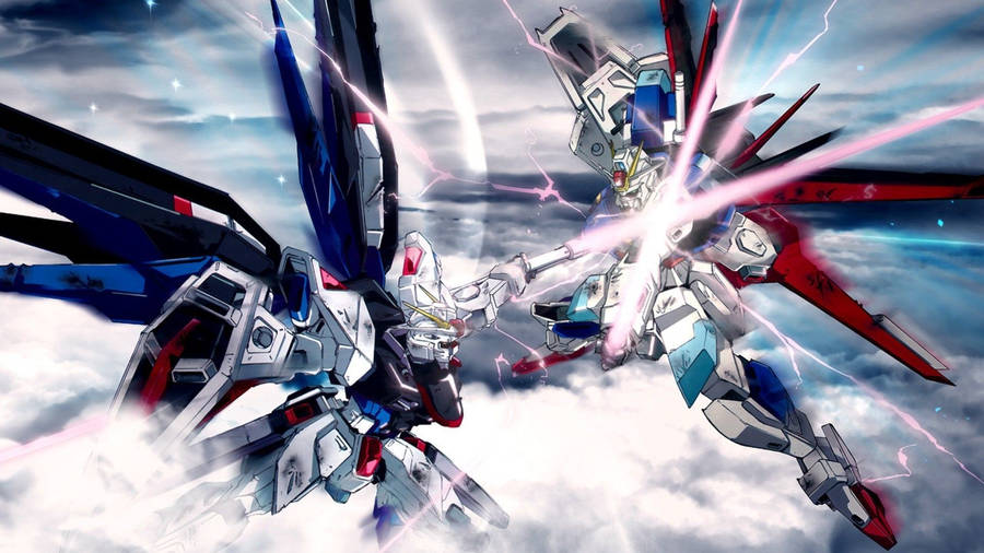 Get Ready For A Devastating Gundam Battle With This Powerful Mech! Wallpaper