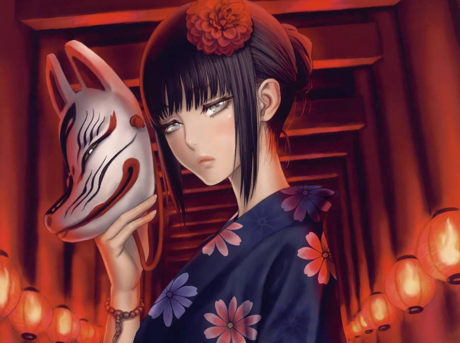 Get Ready To Explore The Mystical World Of Kitsune. Wallpaper
