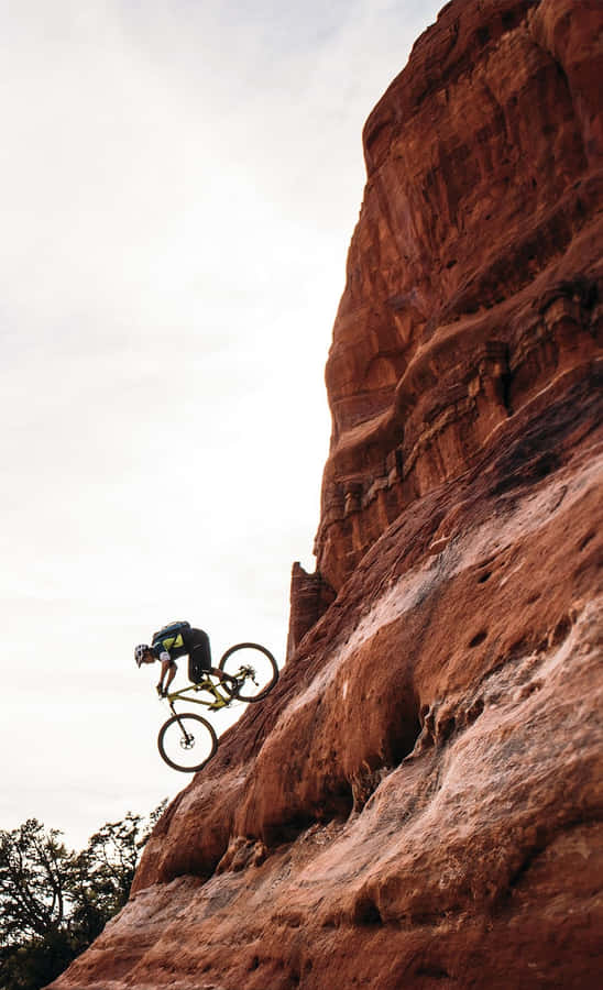 Get The Rush With A Mountain Bike On Ragged Terrain! Wallpaper