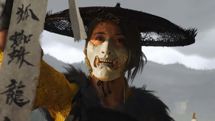 Ghost Of Yotei Character Mask Wallpaper