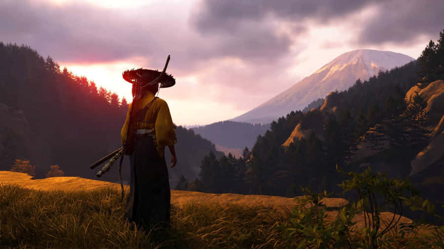 Ghost Of Yotei Scenic Mountain View Wallpaper