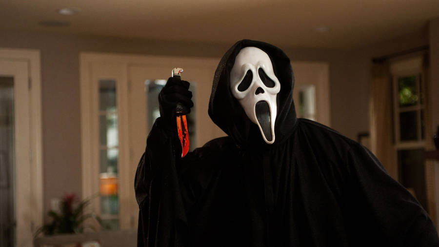 Ghostface The Infamous Killer From Scream Series Wallpaper