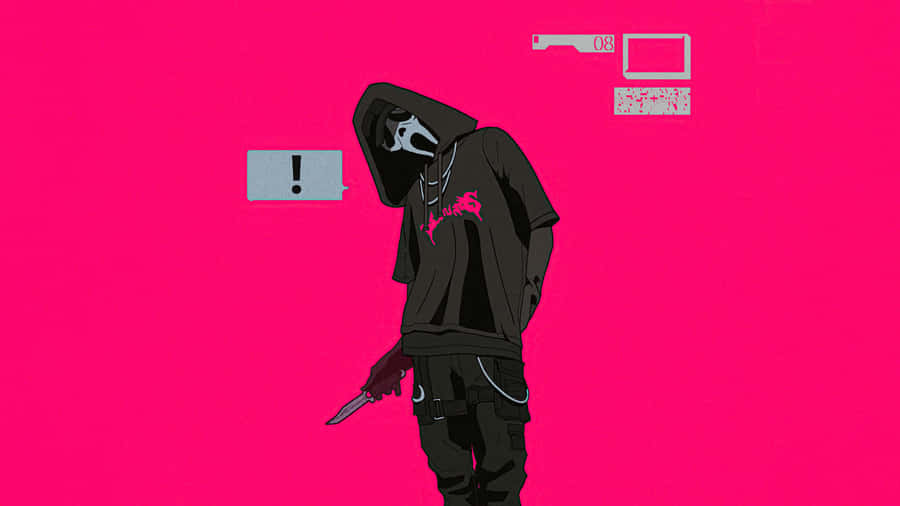 Ghostfacein Pink Backdrop Wallpaper
