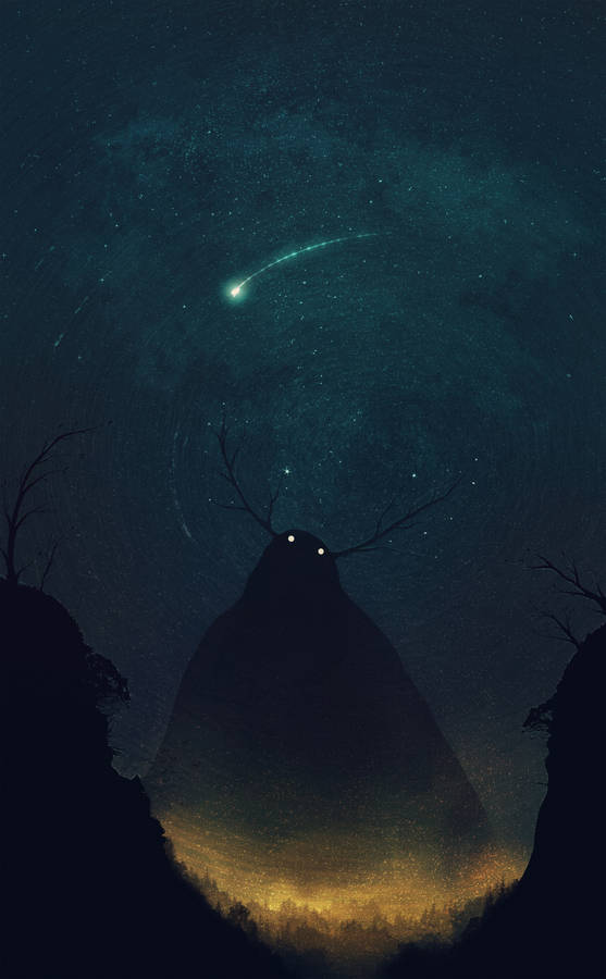 Giant Monster Ghost Lurking In The Shadows Wallpaper